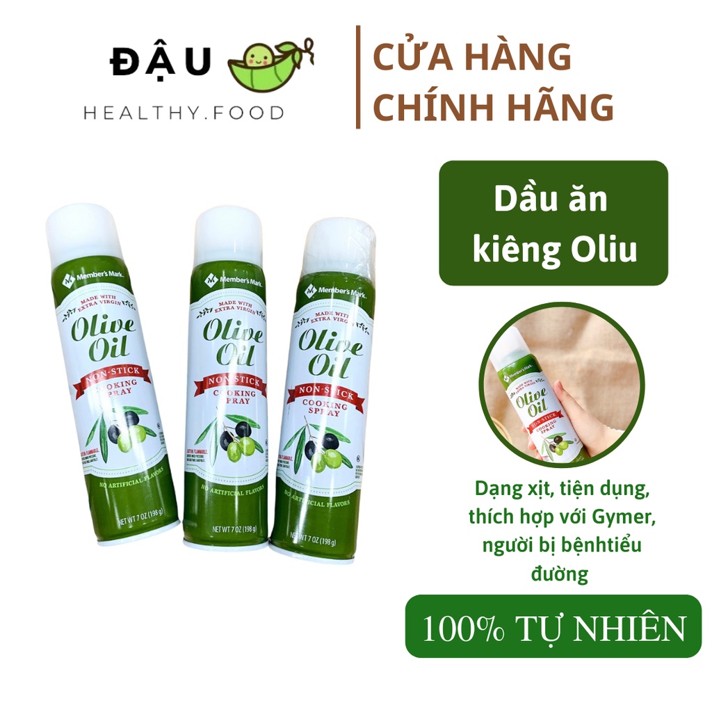Dầu ăn kiêng Oliu 💥 CAO CẤP 💥 Dầu ăn Olive dạng xịt Members mark dành cho người tiểu đường, ăn kiêng