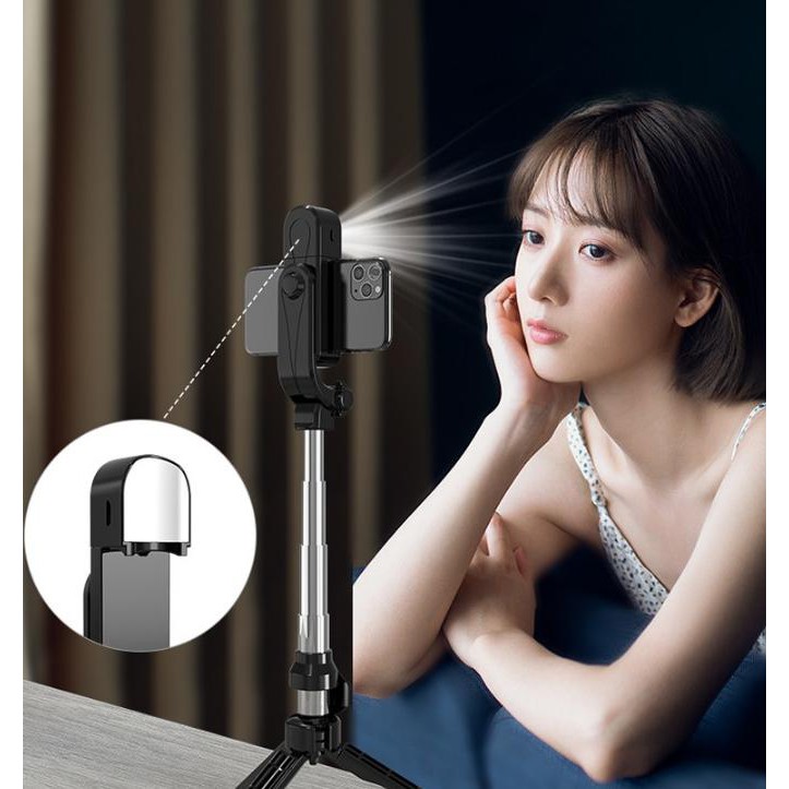 Gậy Ba Chân Kết Nối Bluetooth Có Đèn Led Và Điều Khiển Từ Xa