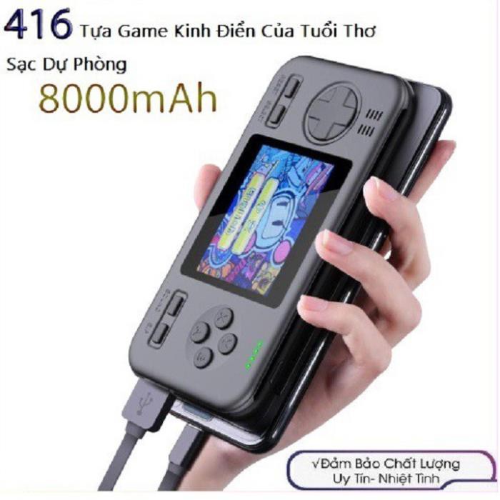 [Hàng xịn] Máy chơi game cầm tay cao cấp Game Power 416 trò chơi kiêm sạc pin dự phòng dung lượng 8000 mAh