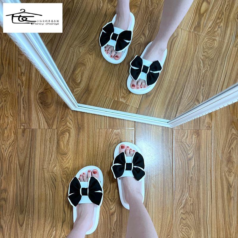 Dép Sandal Đế Dày Đính Nơ Thoải Mái Thời Trang Mùa Hè Cho Nữ