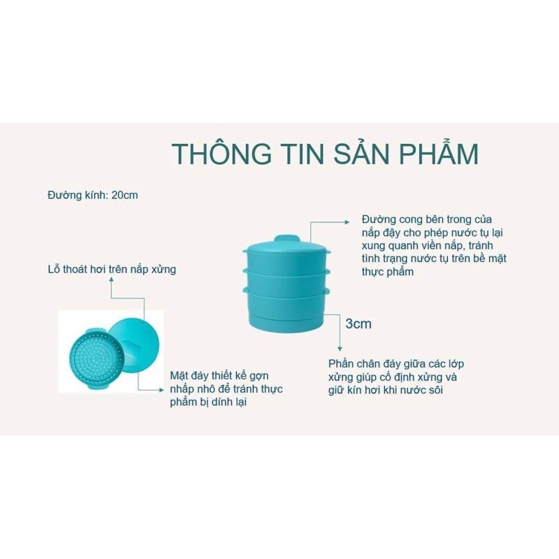 xửng hấp 3 tầng Tupperware ( mới )