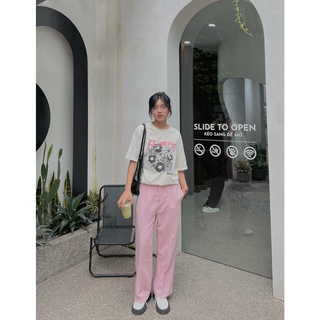 Áo thun form rộng tay lỡ áo phông cotton nữ in chữ nhiều màu Gago