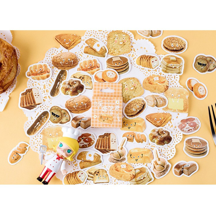 Hộp 46 miếng sticker mẫu các loại bánh mì