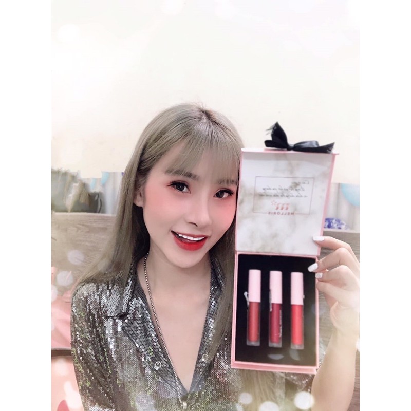 Set 3 Son Kem Lì Melloris Chính Hãng Mềm Mịn, Không Chì, Không Khô Môi, Làm Quà Tặng Cực Sang Chảnh | BigBuy360 - bigbuy360.vn
