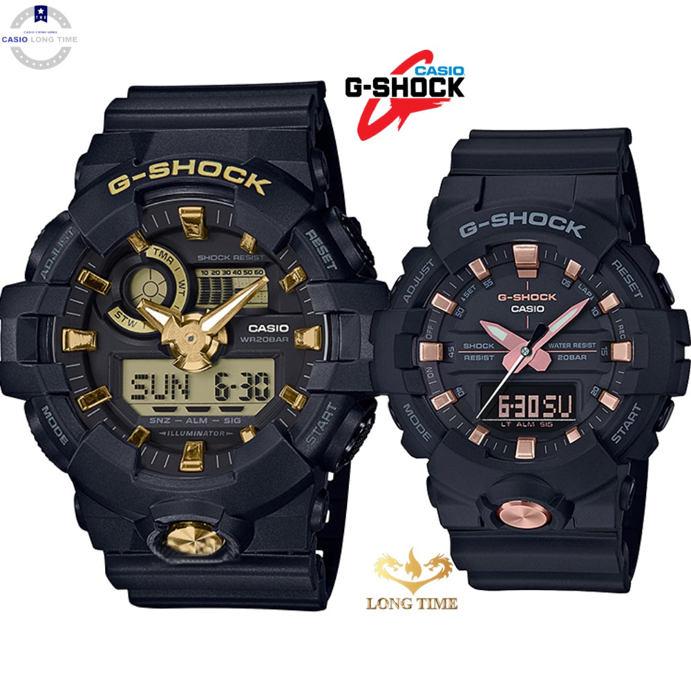 Đồng hồ nam Casio G-Shock GA-810B-1A4DR &amp; G-SHOCK GA-710B-1A9 Rose Gold Black kính c