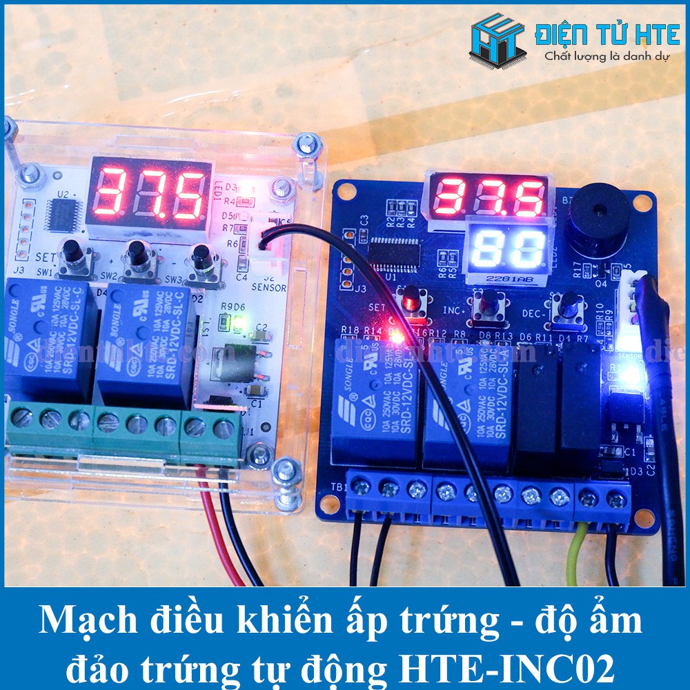 Mạch điều khiển ấp trứng nhiệt độ - độ ẩm - nhiều chức năng HTE-INC02