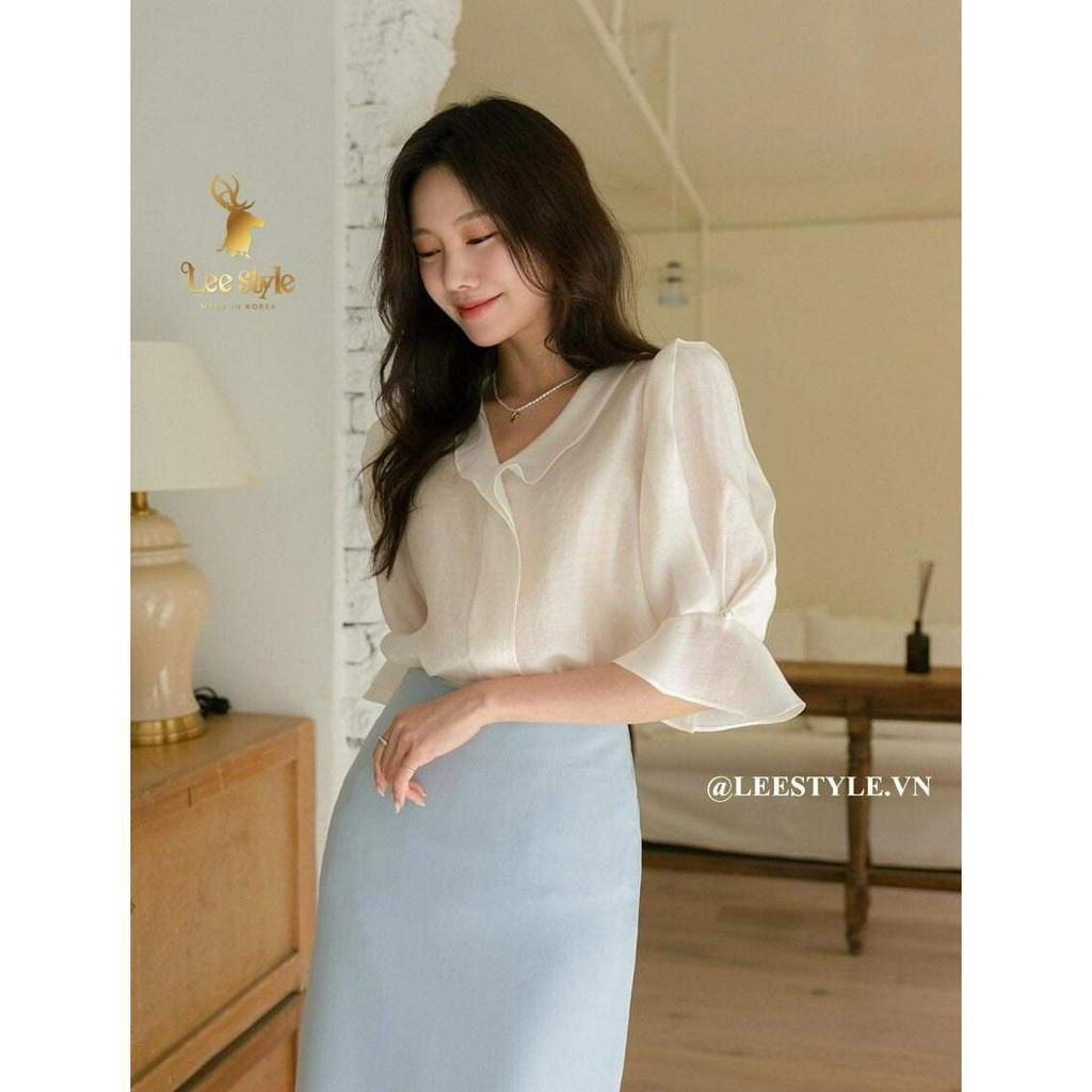 Áo voan tay lỡ có bèo công sở cho nàng 90kg bigsize  NQ523