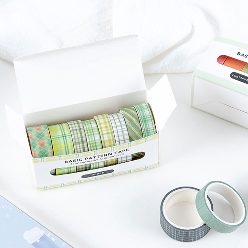 Tmdbyx Set 8 Cuộn Băng Keo Washi Màu Sắc Đơn Giản Dùng Trang Trí Sổ Tay / Tiểu Học