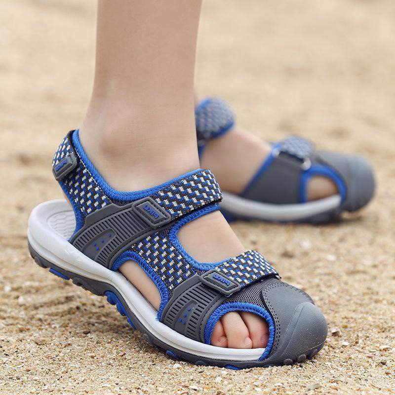 Sandal Rọ Bít Mũi Bé Trai 5-15 Tuổi Chất Dù Cao Cấp Quai Dán Tiện Dụng CC10