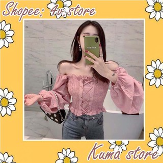 ÁO KIÊU ĐAN DÂY NHÚN EO TAY BỒNG