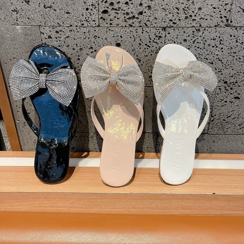 DÉP NỮ ĐẾ BỆT THẮT NƠ ĐÍNH ĐÁ KIỂU KẸP NGÓN MẪU MỚI BỀN ĐẸP GIÁ TỐT ĐI CHƠI ĐI BIỂN MÃ DKN MINHTUYETSHOES