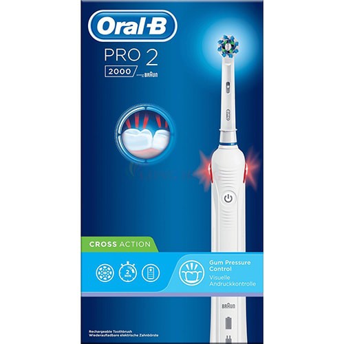 Bàn chải điện Oral-B Pro 2 2000 CrossAction - Hàng nhập khẩu