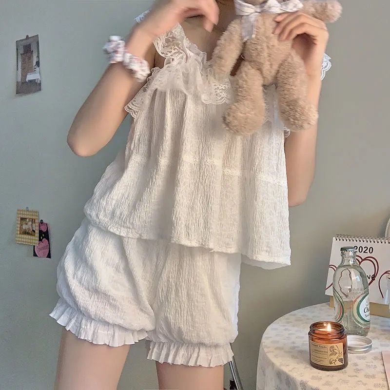 Bộ Đồ Ngủ Phong Cách Hàn Quốc Thời Trang Mùa Hè Cho Nữ | BigBuy360 - bigbuy360.vn