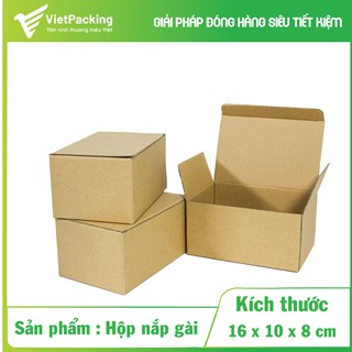 [Giá xưởng] 50 hộp carton nắp gài 16x10x8 hộp cứng giấy đẹp