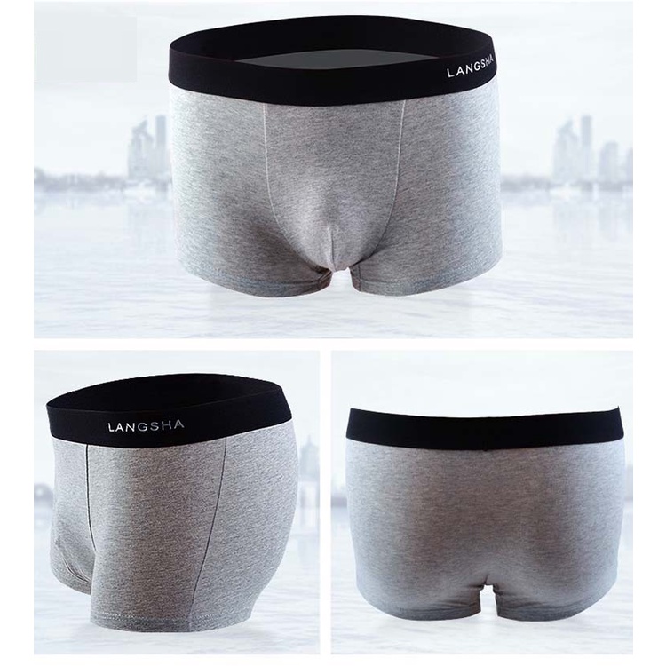 H7061-4 hộp quần lót boxer nam 4 chiếc chất cottom kháng khuẩn hàng nhập