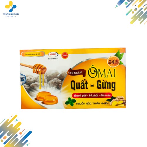 Kẹo ngậm chua, ngọt ô mai Quất Gừng (Hộp 24 viên)