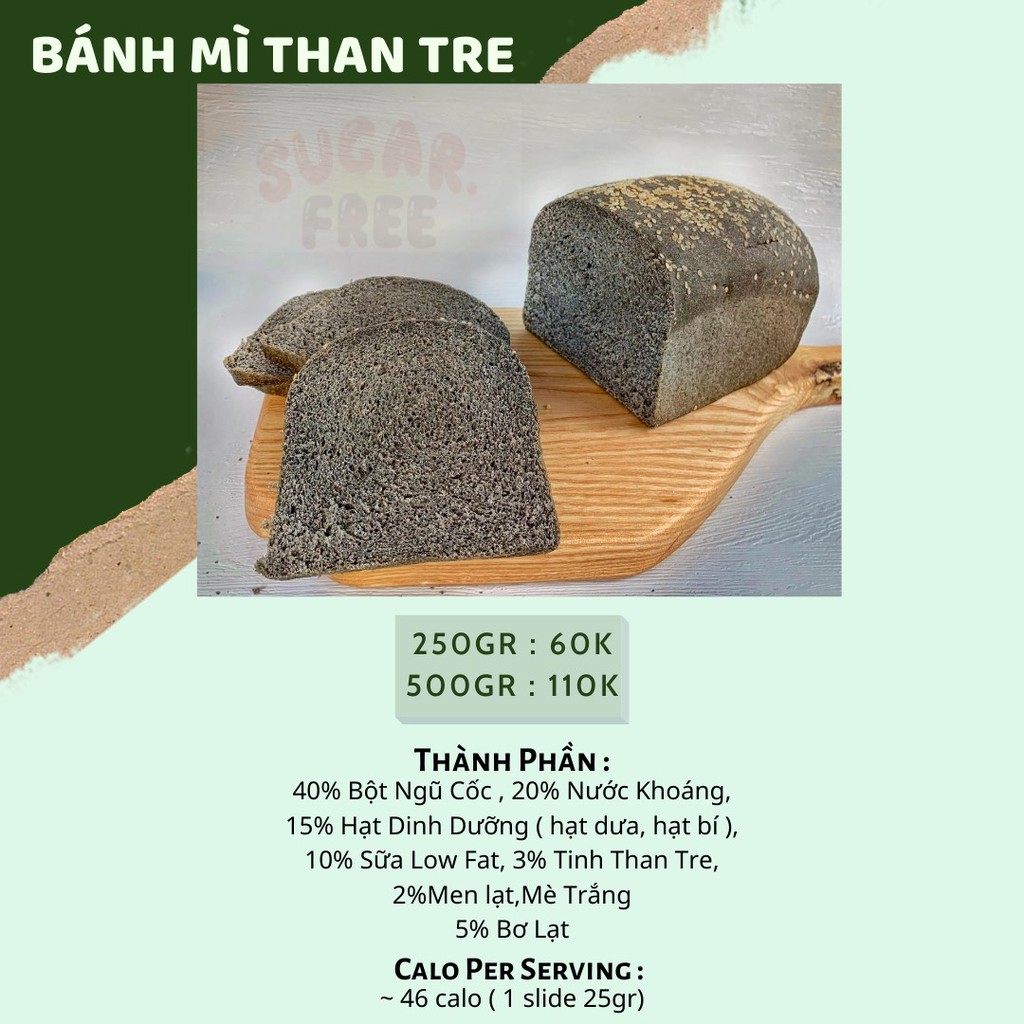 Bánh mì tinh than tre nguyên cám