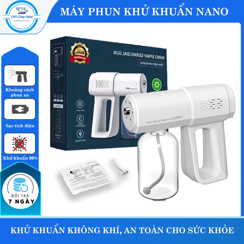 Máy xịt khử khuẩn cầm tay, súng phun khử khuẩn Nano T06, K5 Pro - K1340