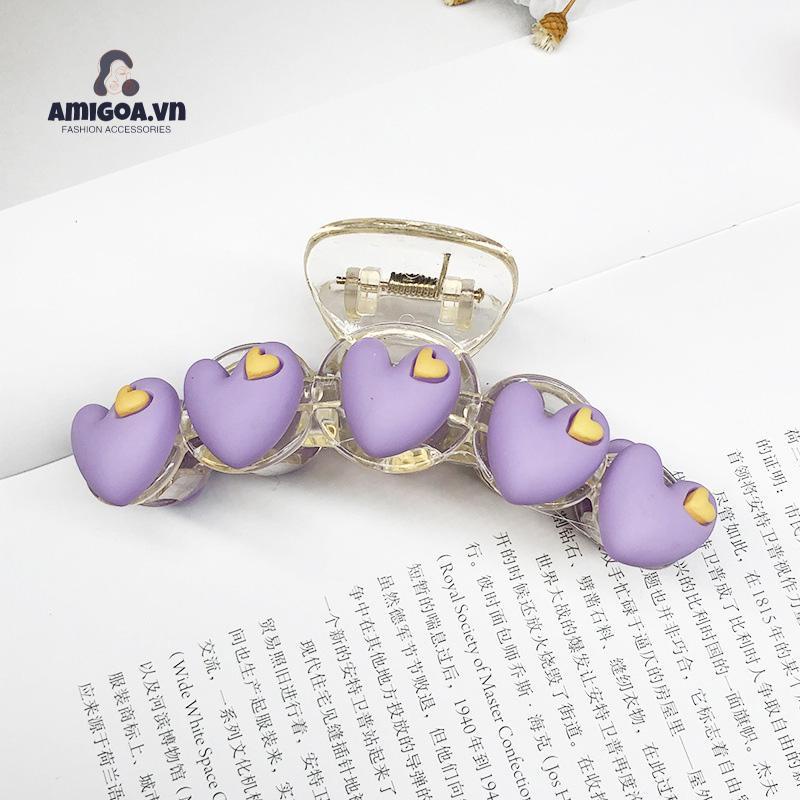 ✨✨Kẹp Tóc Acrylic Hình Trái Tim Cỡ Lớn Xinh Xắn Cho Nữ