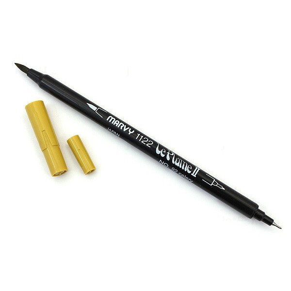 Bút lông đầu cọ viết calligraphy Marvy Le Plume II Double-Sided Watercolor Marker - Màu vàng (Celery - 92)