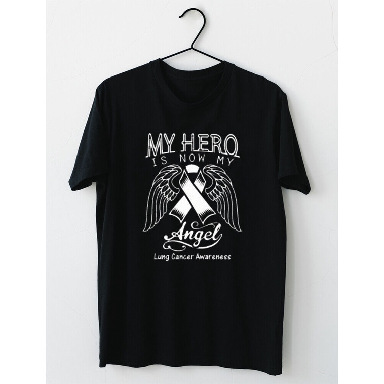 My Hero Is Now Angel Lung Cancer Áo thun Cotton