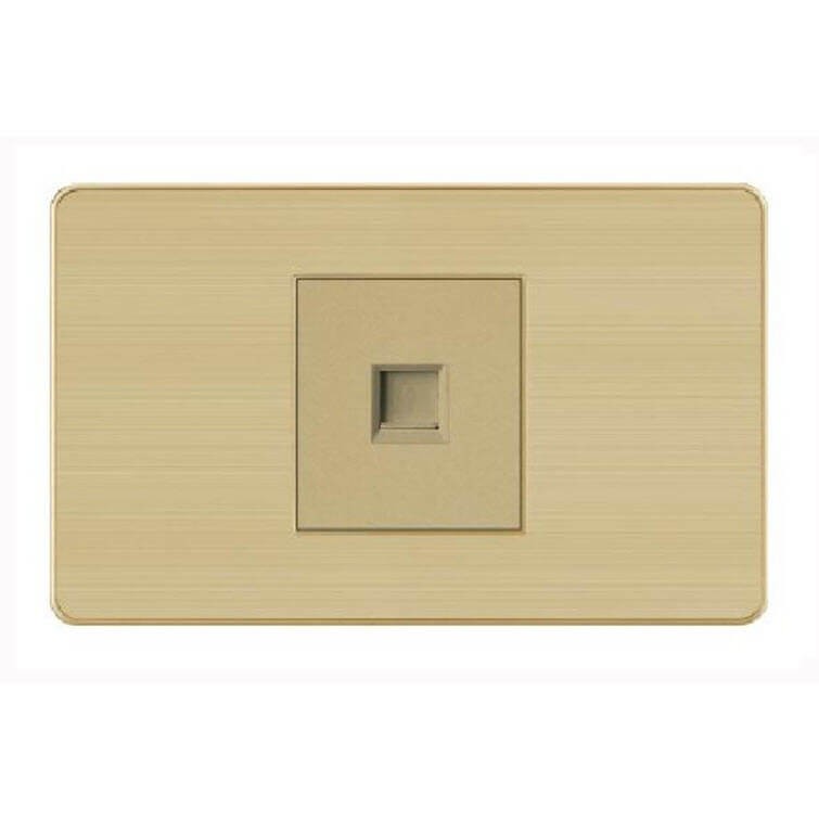 (Công tắc ổ cắm KLASS) Ổ cắm điện thoại đơn, hình chữ nhật, màu vàng, KLASS 118KV3 118KV3-034