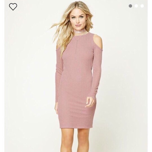 đầm ôm body thun gân dài tay f21 vnxk