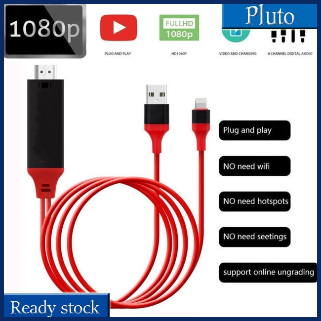 Mới Cáp Chuyển Đổi 1080P 6ft 8 Pin Apple Sang HDMI TV AV TV AV Cho iPhone 6 6S 7 8 Plus X