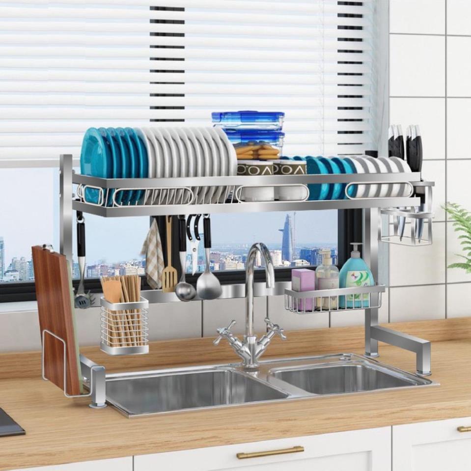 Kệ đựng chén bát đa năng RENSI Chất liệu INOX cao cấp, giá để bát 1 tầng tiết kiệm không gian gia đình