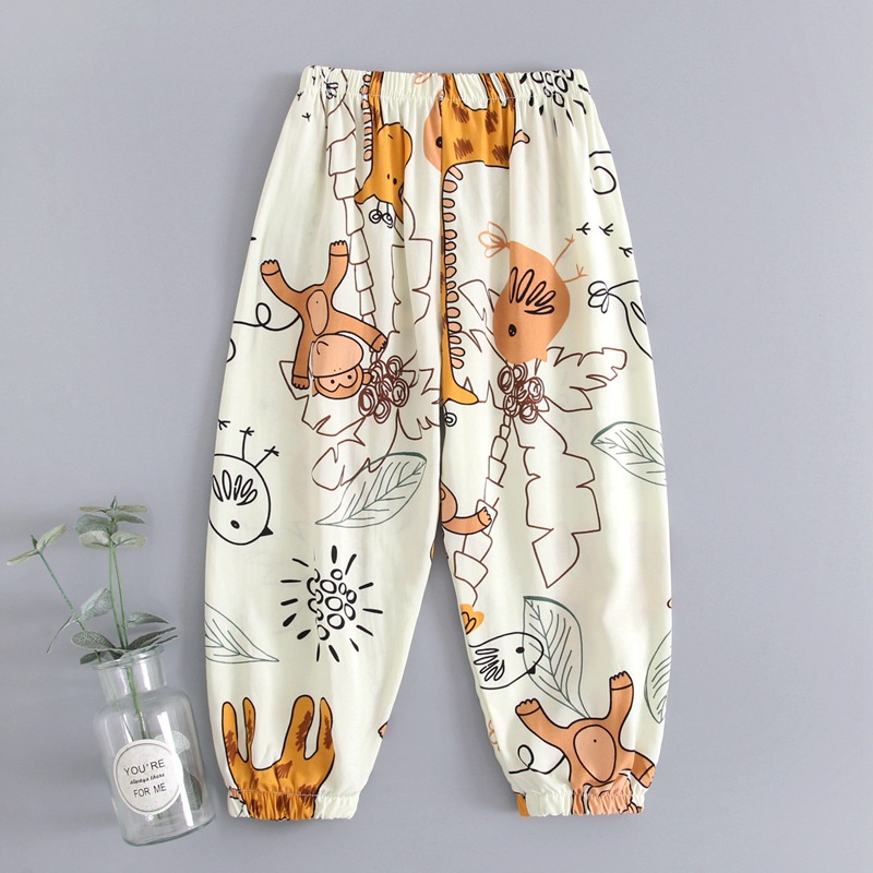 Sun baby Quần Ngủ cotton Lụa Mềm Thân Thiện Với Làn Da Chống Muỗi In Họa Tiết Hoạt Hình Dễ Thương Mùa
