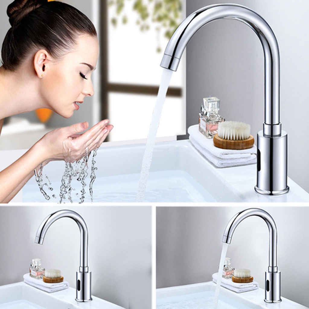 Vòi Nước Cảm Biến Hồng Ngoại Tự Động Gắn Bồn Rửa Chén
