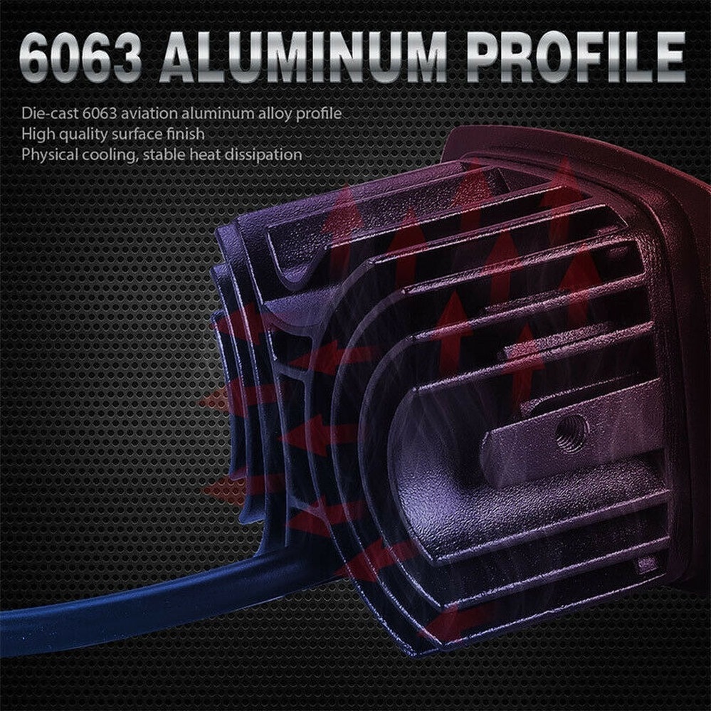 Luyoo Thanh Đèn LED Làm Việc Gắn Phẳng 8D 3 "20W Đèn Rọi Sáng Màu Vàng Trắng 12V 24V Cho Xe Hơi Xe Tải 4X4 Atv Pods