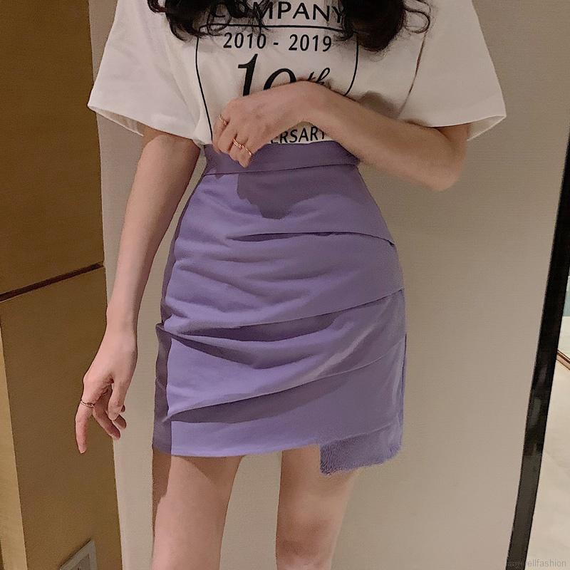 [Baywellfashion]High Waist A Word Bag Hip Female Summer Irregular Retro Skirt | BigBuy360 - bigbuy360.vn
