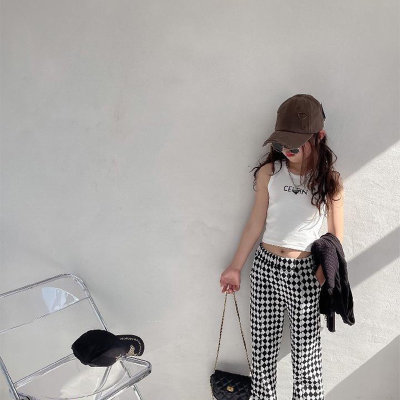 Áo Thun Cotton Không Tay In Chữ Thoải Mái Thời Trang Mùa Hè Cho Bé