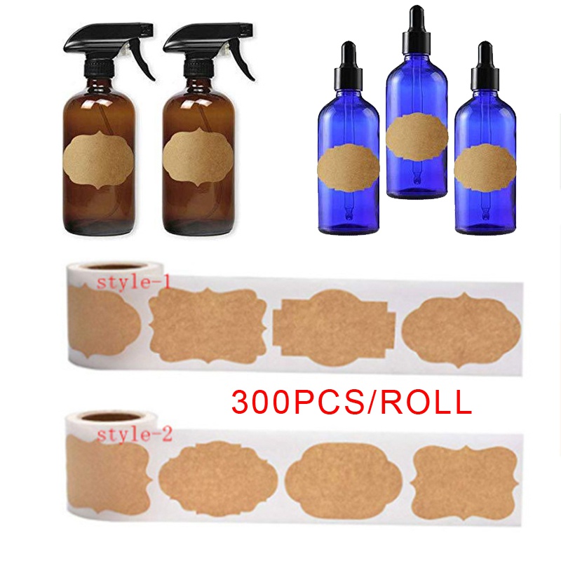Cuộn 300 Nhãn Dán Giấy Kraft Phân Loại Bánh Nướng Tiện Dụng