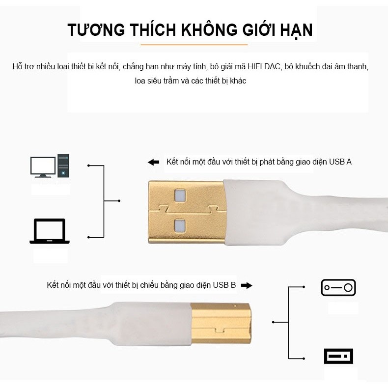 Cáp USB Âm Thanh Lấy Nhạc 5 Lõi Đồng WALLE Dài 1,5m - Cao Cấp