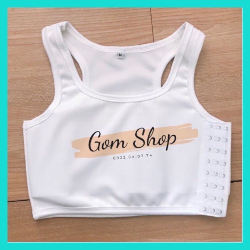 Áo nịt ngực tomboy - ba lỗ lửng có viền chất cotton