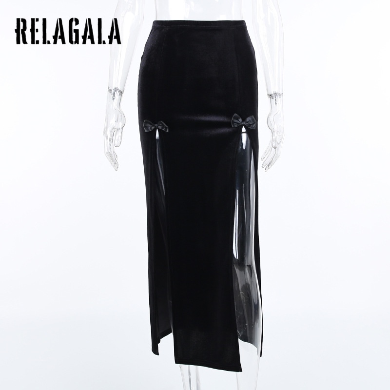 Chân Váy Dài Lưng Cao Thiết Kế Mới Thời Trang Theo Phong Cách Gothic Dành Cho Nữ