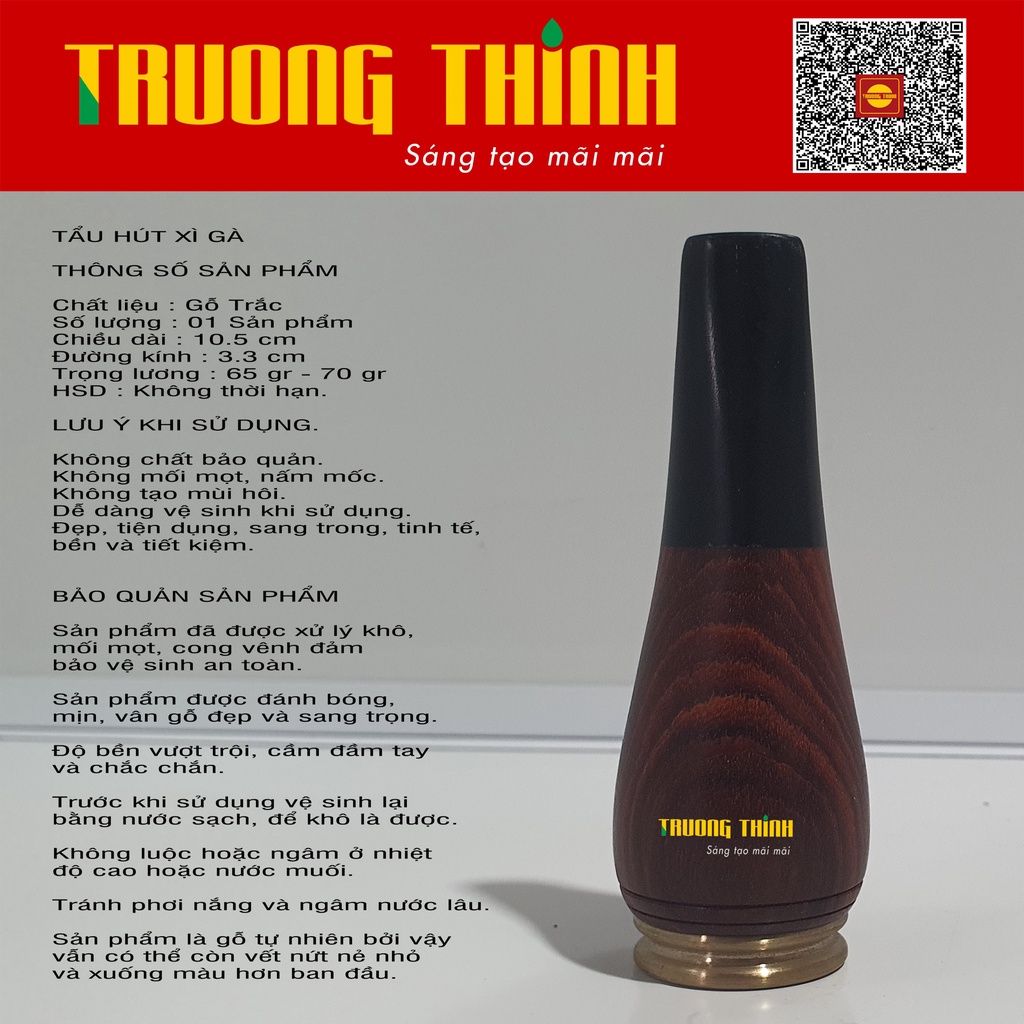 Bắt Tóp Cohiba Xì Gà Gỗ Trắc Trơn Cao Cấp Thẳng Bọc Đồng Nguyên Khối - Dùng Được 4 Vòng Zing