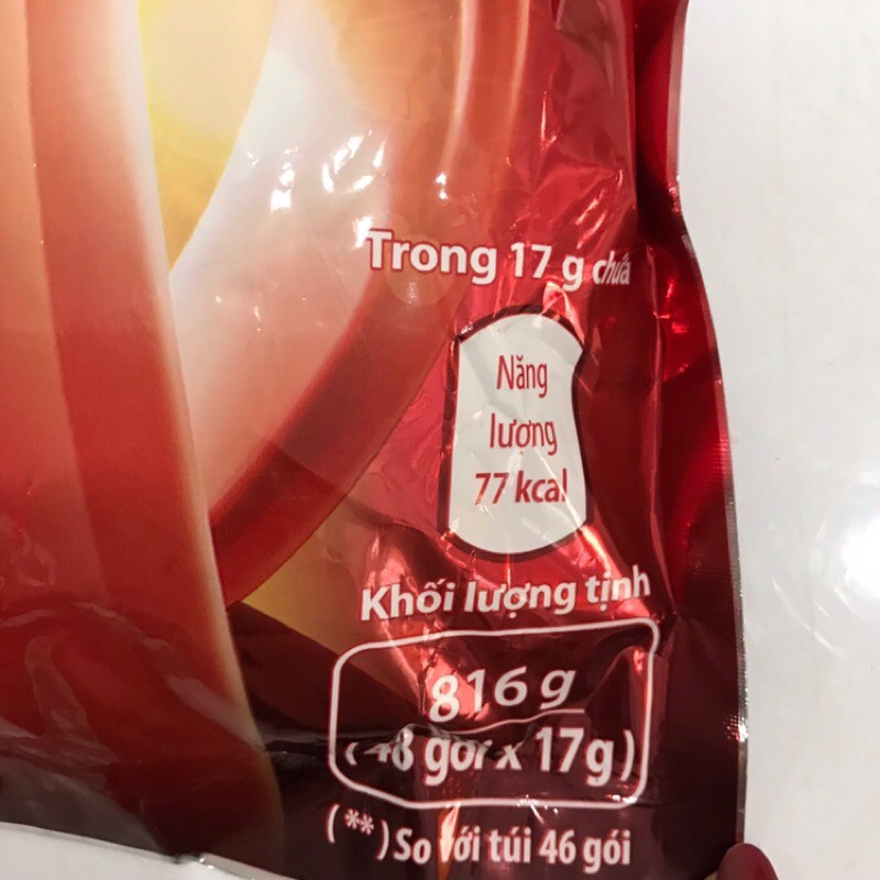 Bịch 48 gói cà phê NESCAFE 3in1 816gram