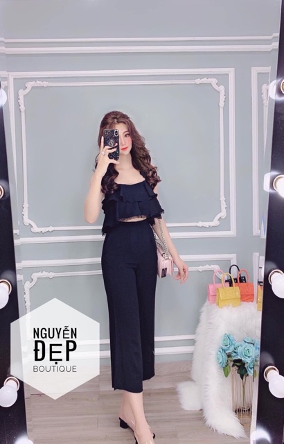 [Mã FAMAYWA2 giảm 10K đơn 50K] Sét bộ ống rộng áo kiểu tầng 2 dây | BigBuy360 - bigbuy360.vn