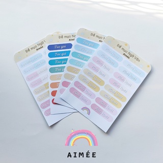 Combo 5 Sticker Tấm Đề Mục Văn Học ( Không cắt sẵn) | AIMÉE