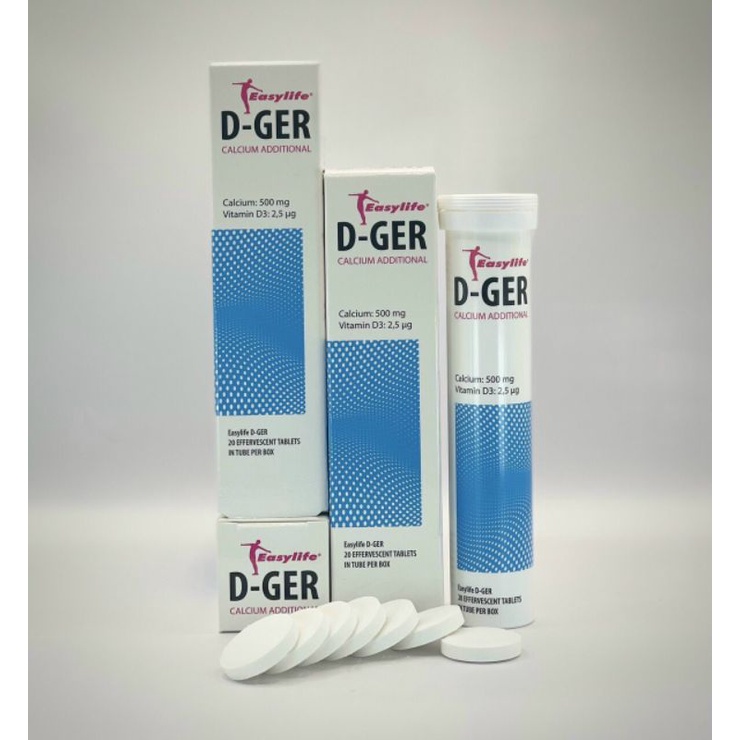 Viên sủi bổ sung CALCIUM + Vitamin D3 D-GER, nhập khẩu Đức giúp bổ sung Canxi
