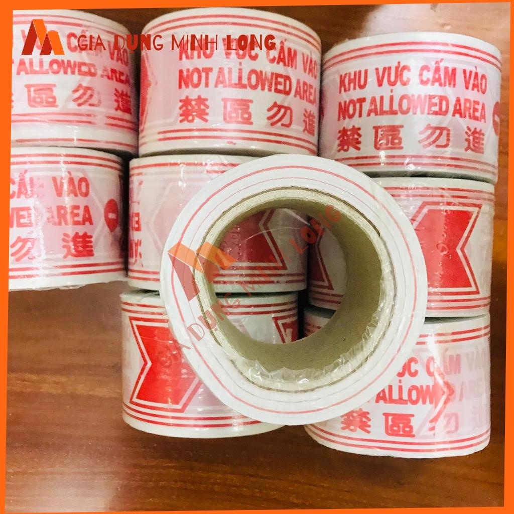Cuộn dây rào cảnh báo khu vực cấm vào in 2 mặt loại đẹp , dây an toàn công trường, khu vực cách ly