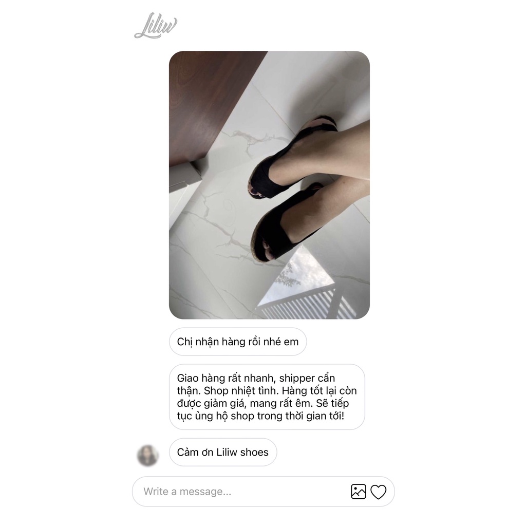 Giày cói Liliw đế xuồng quai thun cao 6 phân  - Bo Ngang Màu Đen