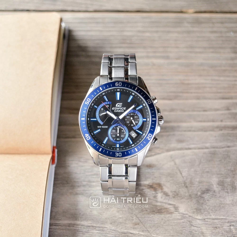 Đồng hồ nam Casio EDIFICE EFR-552D-1A2VUDF dây kim loại mặt xanh navy size 42mm chính hãng