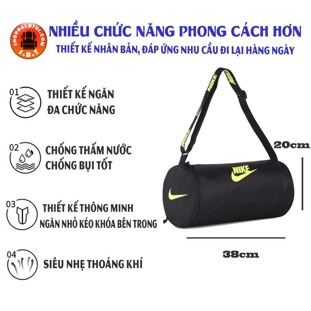 Túi trống thể thao nam nữ nhỏ vải đen chống nước tốt đựng đồ đi tập yoga gym 0412