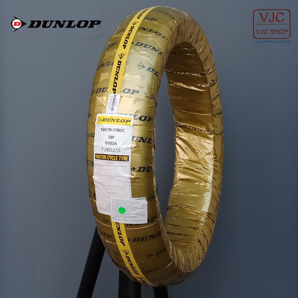 Lốp (vỏ) xe Exciter 150 trước 70/90-17 TL + sau 120/70-17 TL Dunlop D102 chính hãng