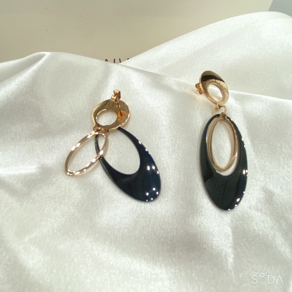 [FreeShip] Bông tai nữ titan hình bầu dục E4-210 - CAM KẾT KHÔNG BAY MÀU