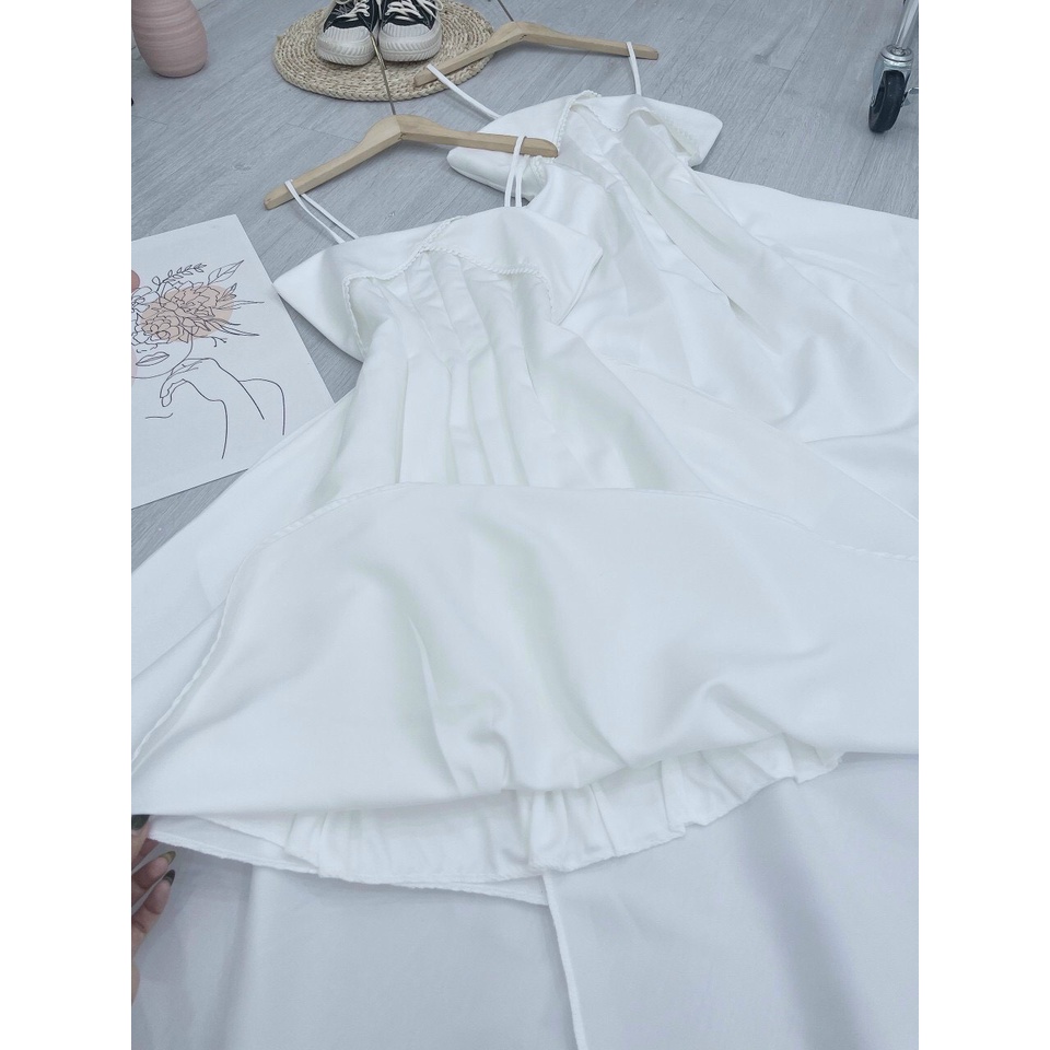 ĐẦM VÁY THỜI TRANG NỮ DÁNG TIỂU THƯ MAXI 2 DÂY TRỄ VAI PHỐI REN